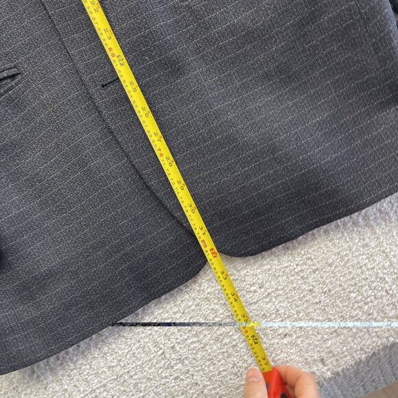 Bill Blass Sport Coat Mens 40R Dark Blue Microcheck Wool Tweed Blazer Formal - Picture 10 of 16